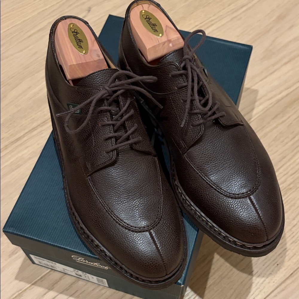 Men's Brown Leather Derby Shoes - Classic Lace-Up - Picture 2 of 10